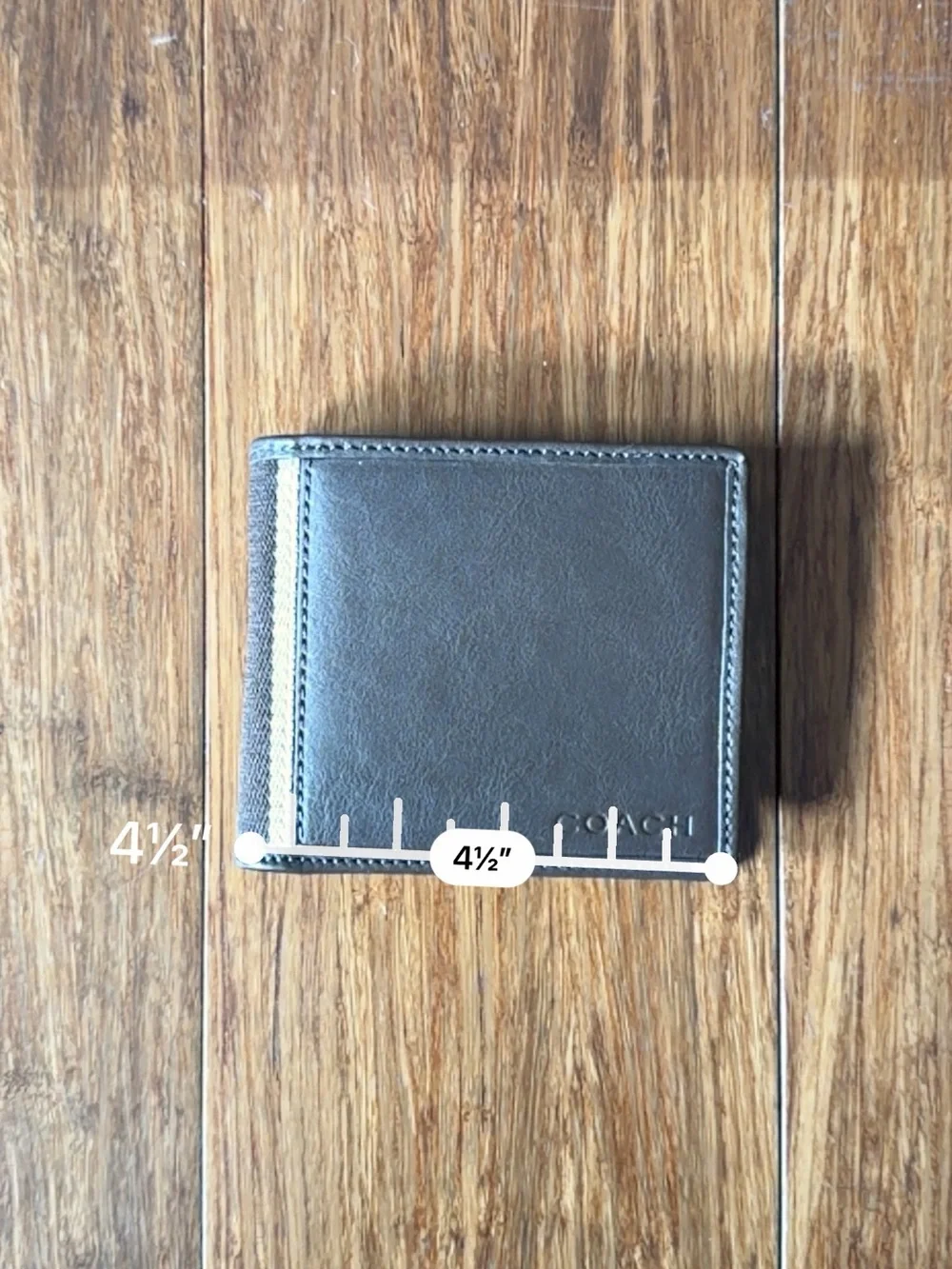 Unused Coach Men's Leather Bifold Wallet in Charcoal Gray